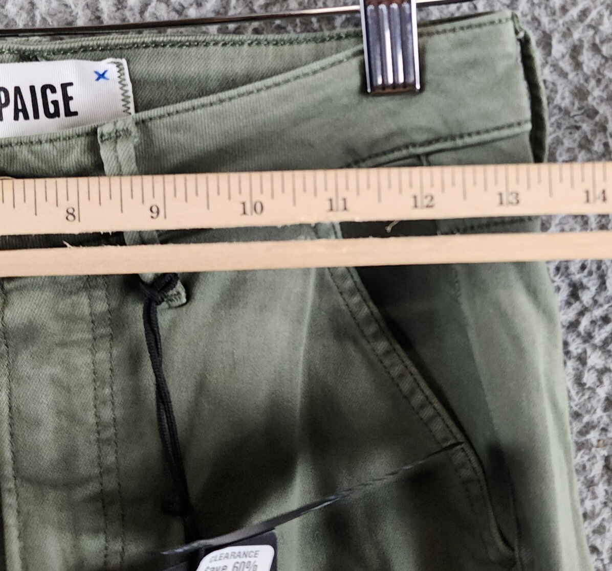 Paige Jolie Skinny Cargo Pants Women's 24 Vintage Ivy Green Zip/Button Closure - Picture 9 of 17