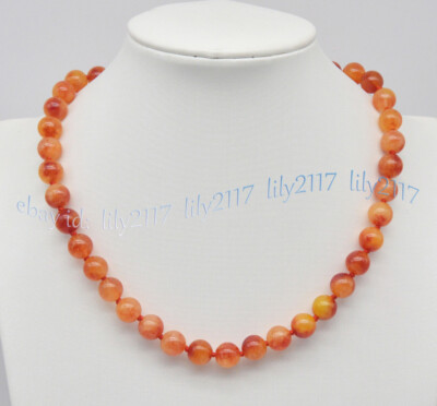 Beautiful 8/10mm Natural Multi-Color Jade Gemstone Round Beads Necklace 18'' AAA