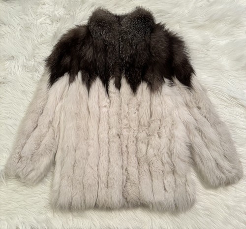 【SAGA FOX 】JINDO FOXファーコート Jindo Saga Fox Fur Jacket Coat Mink White Brown Large | eBay