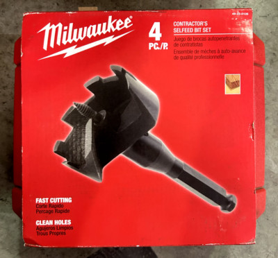 Milwaukee Self Feed High-Speed Steel Wood Boring Bit Set (4-Piece) 49-22-0135