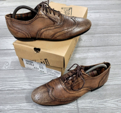 Bed Stu Wing Tip Oxford Brown Leather Dress Casual Shoes Men s