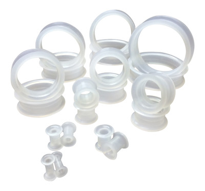 PAIR Soft Silicone Ear Tunnels Plugs - choose from 10 colors up to size 50mm!