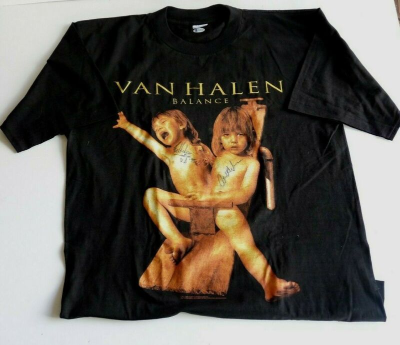 Eddie & Alex Van Halen Autographed Signed 1995 Xl Concert Shirt Bas Certified