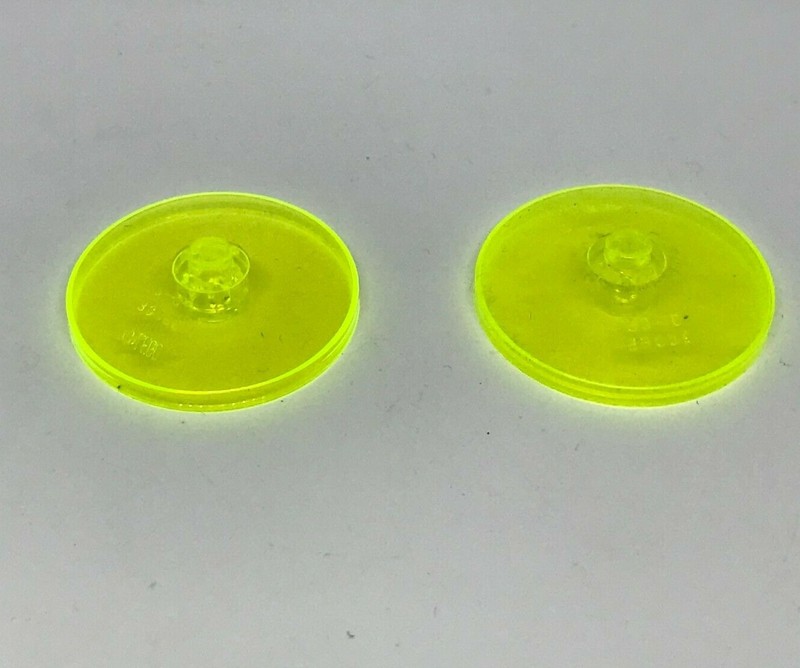 Lego Espace : 2x Disque 4 X 4 - RÃ©F 3960 Trans-NÃ©On Vert - Set 6982 6988 6861 