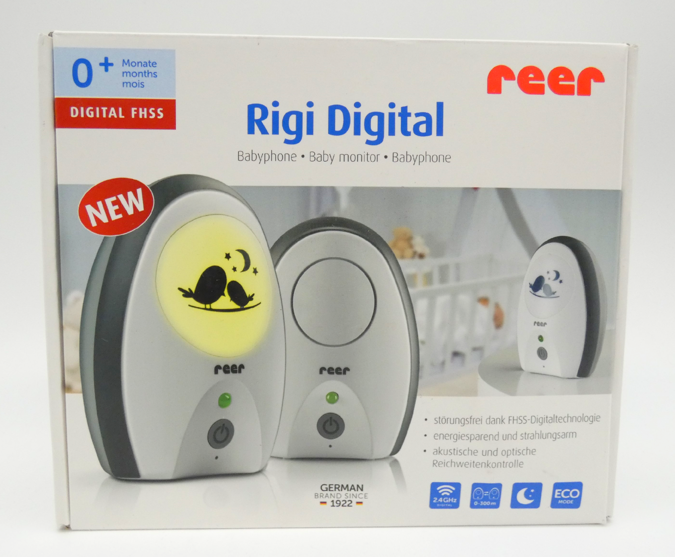 Reer 50070 Babyphone Rigi Digital Überwachung Babyfone Baby Audioüberwachung
