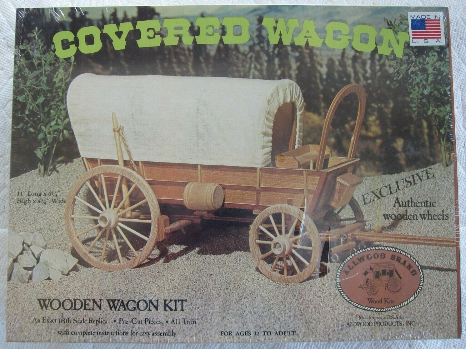 ALLWOOD BRAND No. 5014 COVERED WAGON WOODEN KITSEALED BOX10.00
