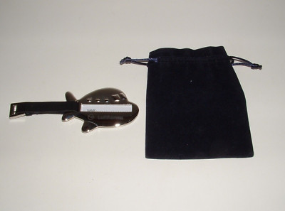 Lufthansa Airlines Airplane Shape Luggage Tag, Silver-tone, pre-owned (Unused)