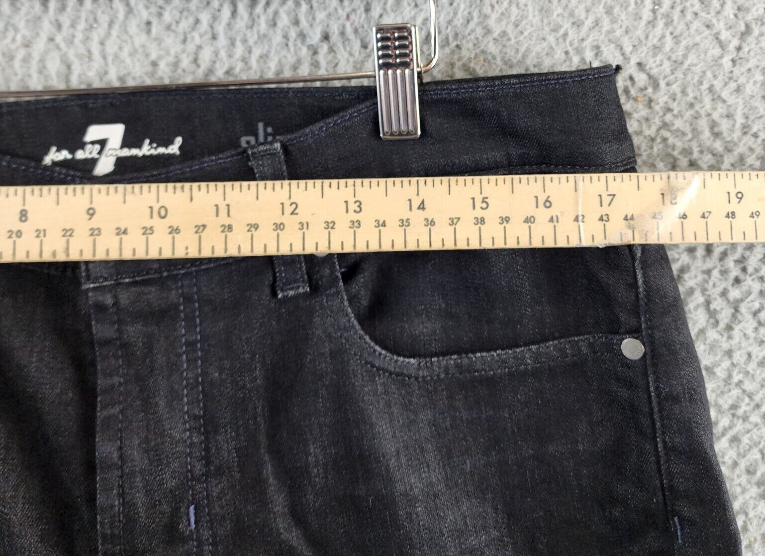7 For All Mankind Slimmy Squiggle Slim Fit Jeans Mens 36 Code 66 5-Pocket Design - Picture 5 of 17