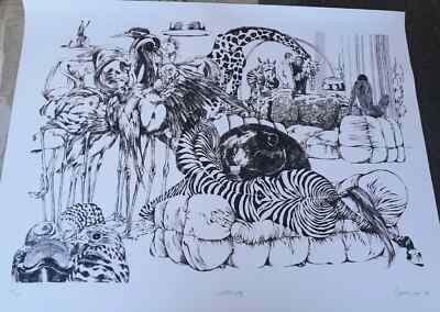 Guido Crepax signed Cocktail Party 1976 litografia number 665/1000 limited edit.