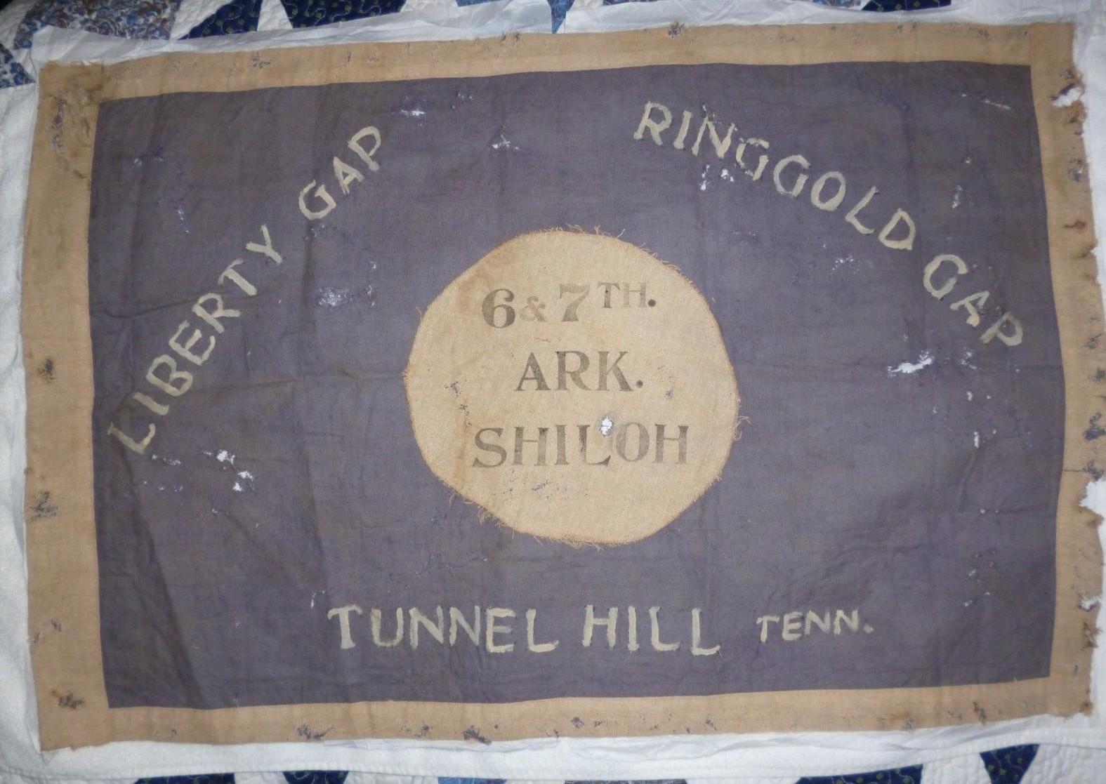 AUTHENTIC UCV HARDEE BATTLE FLAG FROM 1911 LITTLE ROCK ARKANSAS REUNION FRAMED