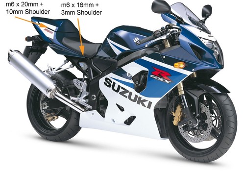 パーツ SUZUKI GSXR1000 K3-K4 2003-2004 200mm fits Suzuki GSX-R1000 2003 2004 Stainless 4x Rear Fairing