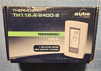 Aube TH115-A-240D Electric Heat Programmable Thermostat 3600W 240Volts 15A LCD