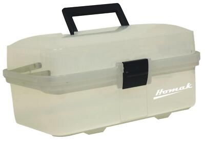 Homak 13-Inch Plastic Transparent Toolbox with 2 Tray Tier, TP00113067