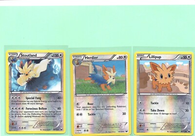 STOUTLAND HERDIER LILLIPUP -3 DARK EXPLORERS Pokemon EVO Cards-REV HOLO N/NM