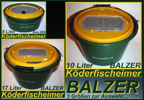 Balzer Köderfischeimer Köderfischkessel Köderfischbehälter 5 10 17 Liter Eimer