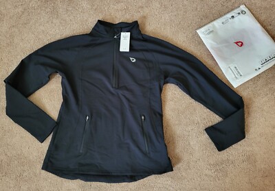 BALEAF Women's Fleece Half Zip  Long Sleeve Running Pullover Jacket Size L Black