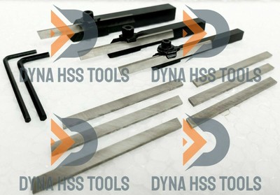 3x Mini Lathe Parting Holders With 9x Parting Blades & Keys - UNIMAT EMCO MYFORD