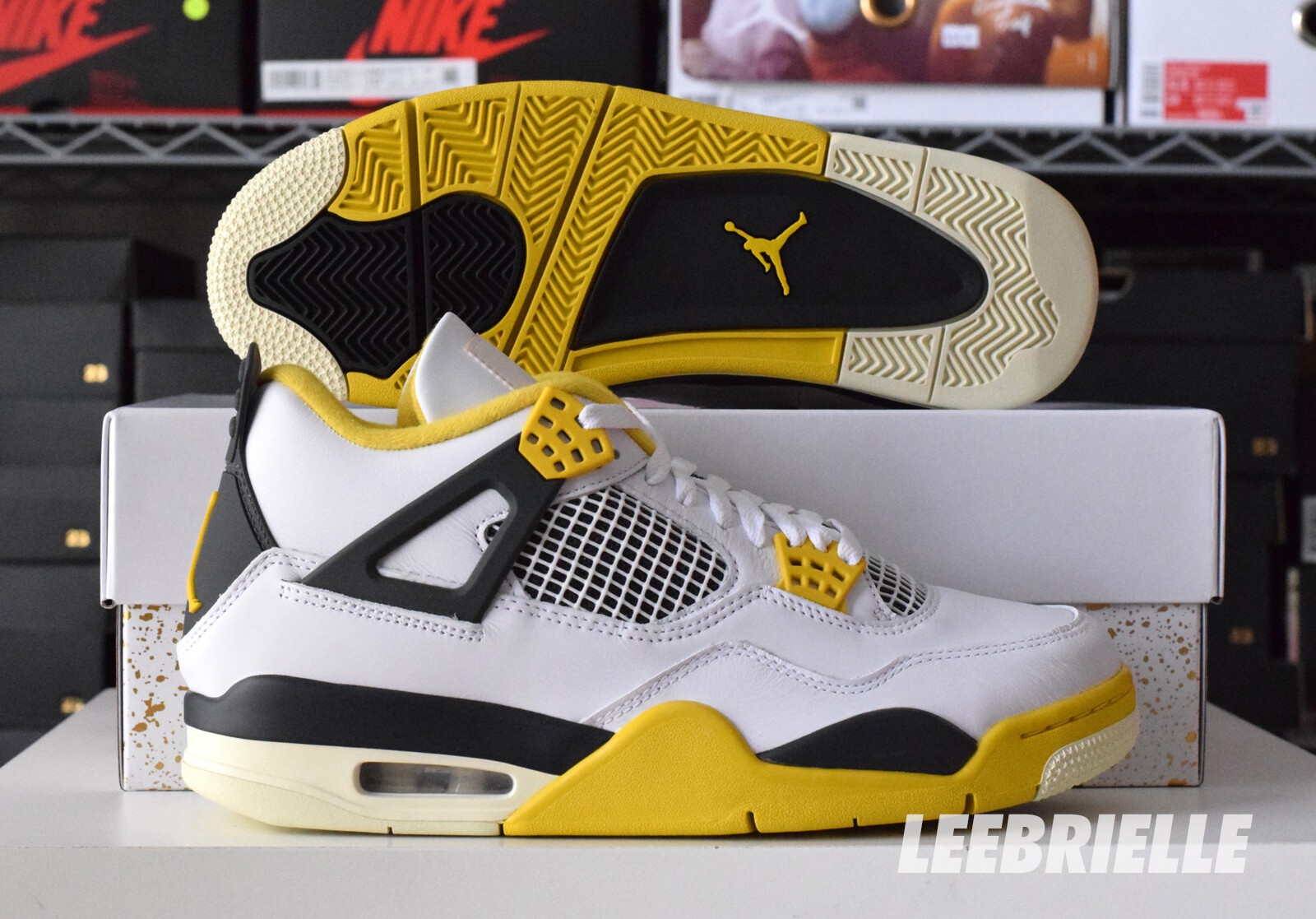 Pre-owned Jordan Nike Air  4 Retro Vivid Sulfur Aq9129-101 Women's Size In White