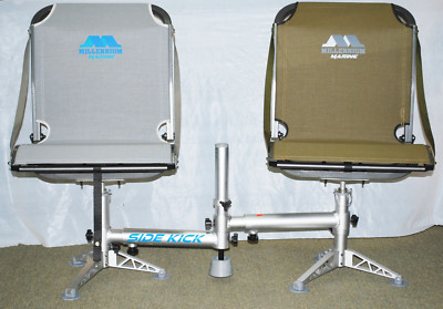 MILLENNIUM DOUBLE SEAT STAND D-200-00 SIDEKICK, w/TWO B100TN TAN BOAT SEATS