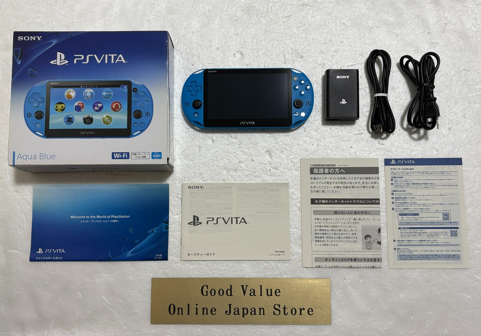 SONY - SONY PS VITA 本体  PCH-2000 ZA23 PS Vita PCH-2000 ZA23 Wi-Fi PlayStation Aqua Blue SONY Game