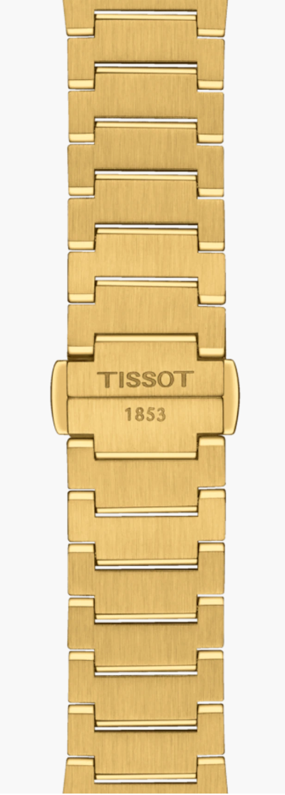 Pre-owned Tissot T-classic Prx Gold 35mm Quartz Champagne Dial Watch T1372103302100