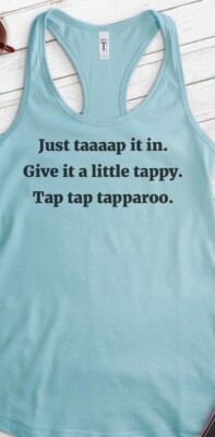 Just Tap It In Tank Top | Ladies Racerback | XXL | Funny Golf Movie Quote
