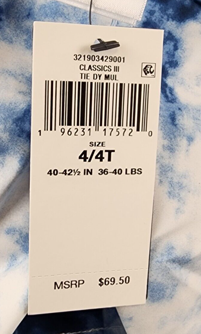 Polo Ralph Lauren Logo Swim Trunks Boys 4/4T Tie-Dye Multi Elastic Drawstring - Picture 11 of 12