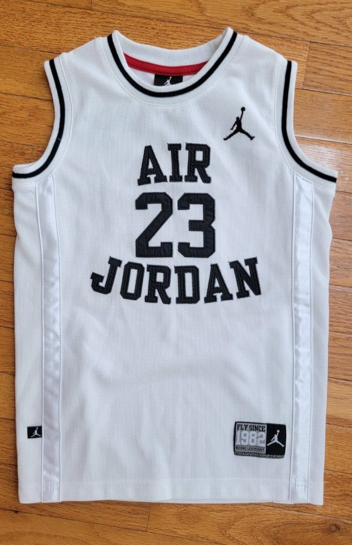 Youth #23 Jordan Replica Basketball Jersey (White) by Nike