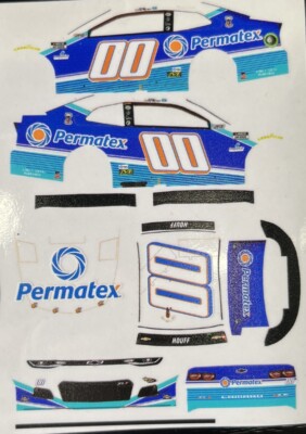 Custom 2021 Quin Houff #00 Permatex 1/64 Scale NASCAR Peel & Stick Decals