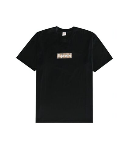 Supreme X Burberry Box Logo Tee Black Size Medium Brand New