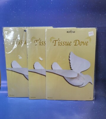 Vintage 1982 Beistle Honeycomb Dove White 12'' Wedding Shower
