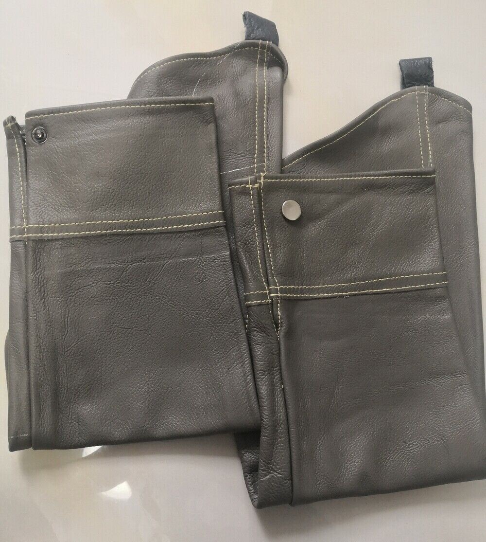 Long Split Leather Welding Sleeves Protective Splatter Heat Arm Straps Sleeve  9