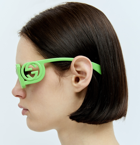 Pre-owned Gucci Gg1325s-009 Green Sunglasses