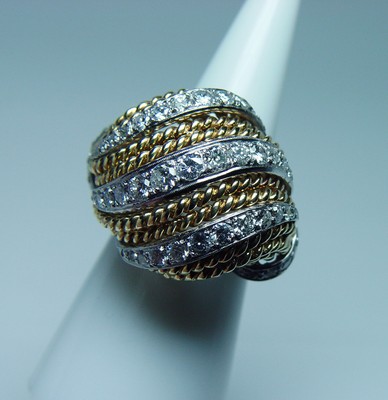 1.9ct Diamond Ring 18K Gold 17gr HEAVY 1960s