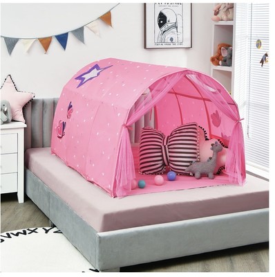 Kids Galaxy Starry Sky Dream Portable Play Tent with Double Net Curtain-Pink