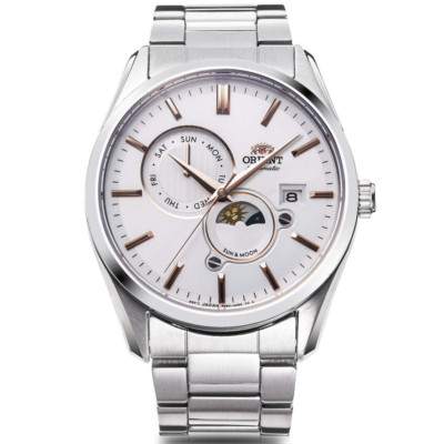 ORIENT SUN & MOON RN-AK0301S Mechanical Automatic Watch White Dial 41.5mm