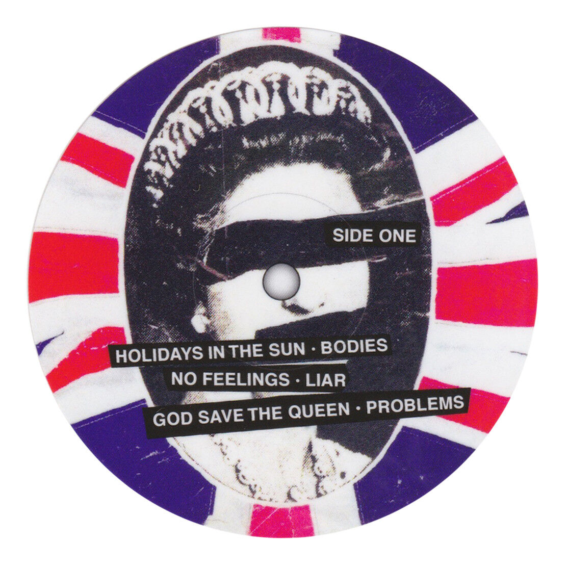 2 x Sex Pistols Never Mind The Bollocks record label vinyl sticker. 