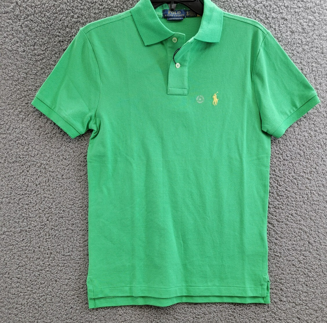 Polo Ralph Lauren Custom Slim Fit Mesh Polo Shirt Men's XS Green Short Sleeve - Picture 2 of 17