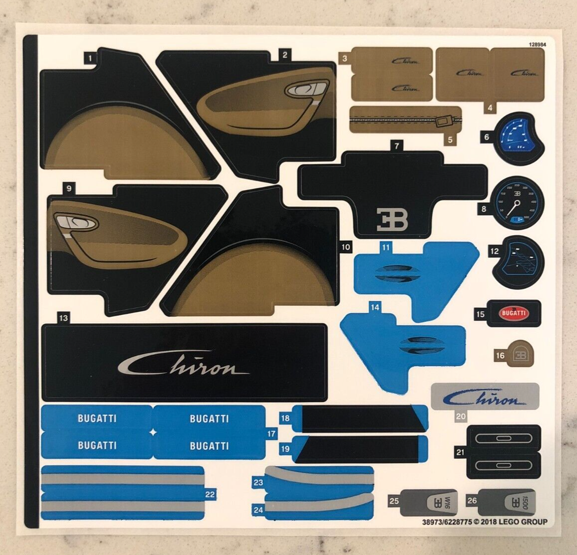 LEGO STICKER SHEET 42083 Bugatti Chiron Genuine