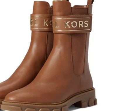 MICHAEL KORS Ridley Strap Boots Brown Leather Size 6