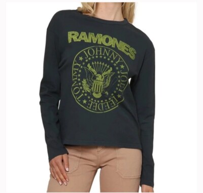 Daydreamer Womens Ramones Long Sleeve Graphic Band Tee Shirt Top Size XL NWOT