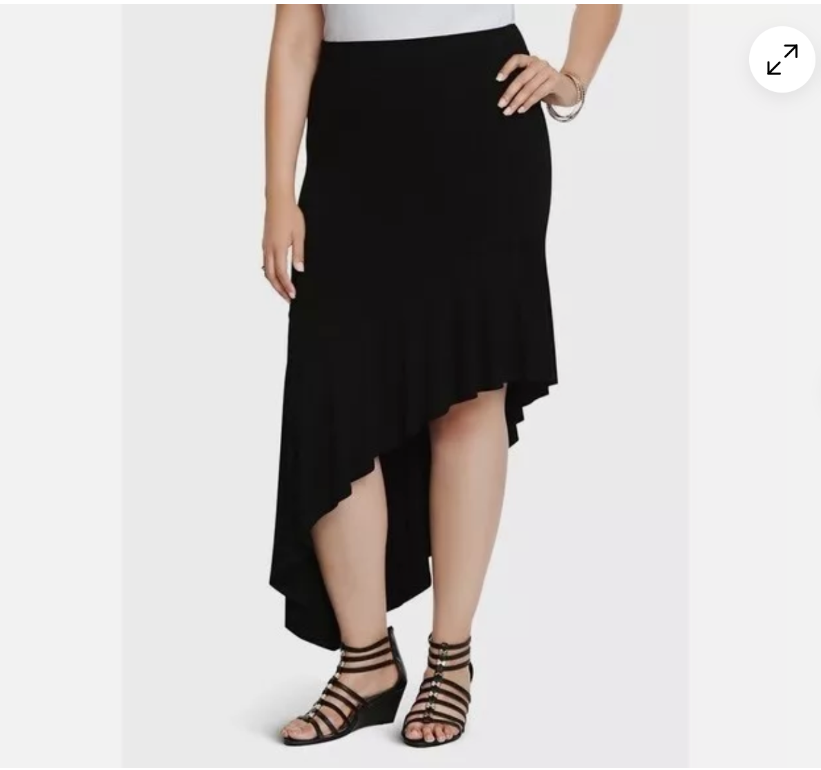 【iiort】Maxi Skirt Black Torrid Black Asymetrical Maxi Skirt SZ 2 18/20 Plus Punk