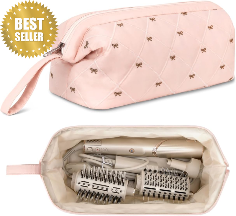 Travel Hair Dryer Bag Compatible with Dyson Airwrap, Quilted Hair Tool Organizer