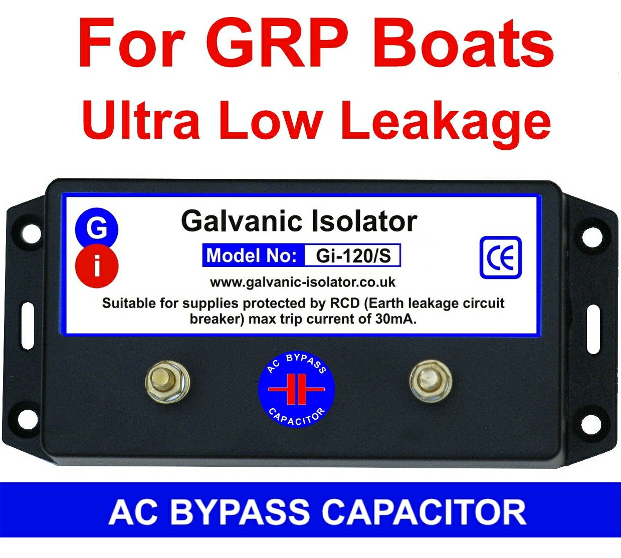 Galvanic Isolator GRP Boat Ultra Low Leakage 500 Amp AC Bypass