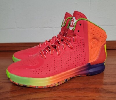 Size 8.5 - adidas D Rose 4 Restomod Solar Red Rainbow