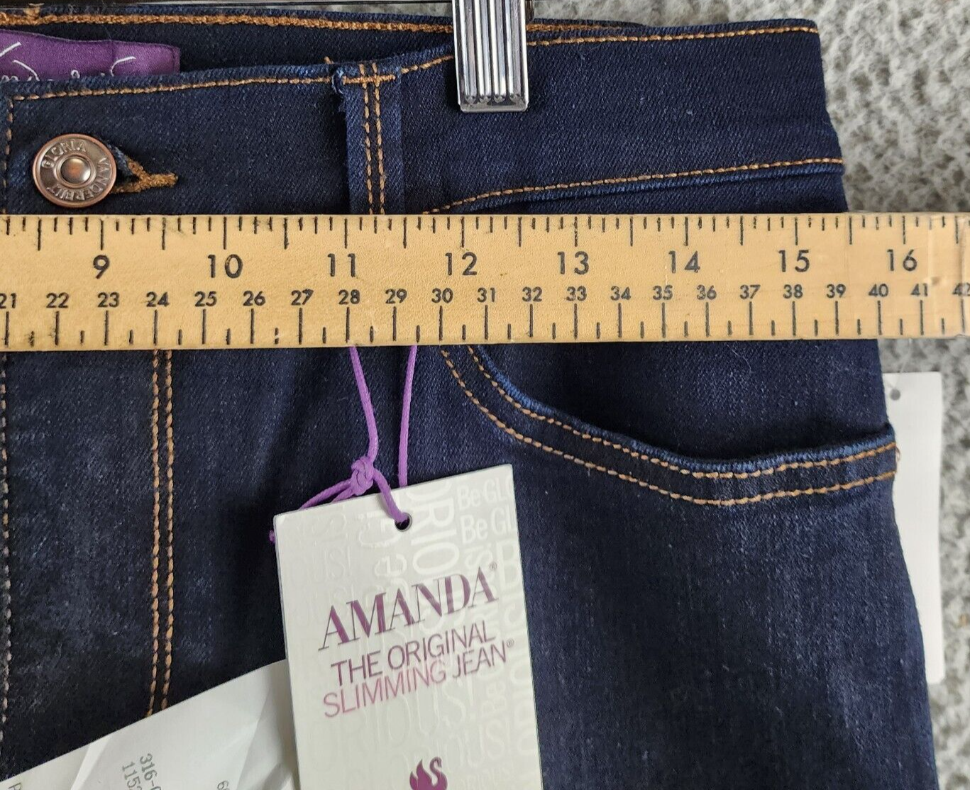 Gloria Vanderbilt Petites High-Rise Straight Leg Jeans Women's 10PS Rinse Noir~ - Picture 5 of 15