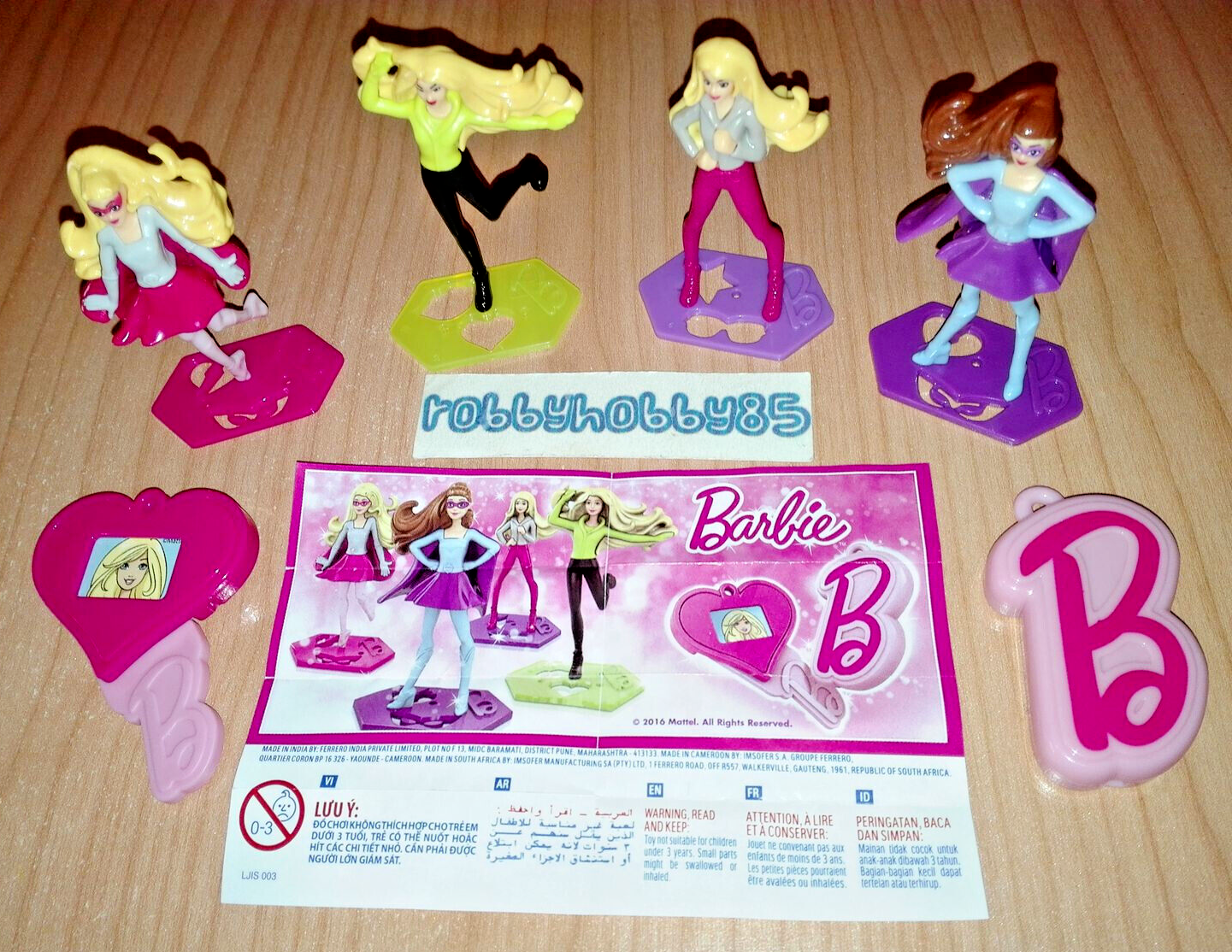 Complete Set Barbie (VT422 - DV547H) + 8 BPZ Kinder Joy Complete Set Barbie (VT422 - DV547H) + 8 BPZ Kinder Joy