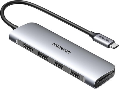 UGREEN Revodok USB C Hub 6 in 1 USB C Dongle 4K HDMI, 3 USB 3.0 Ports, SDTF ...