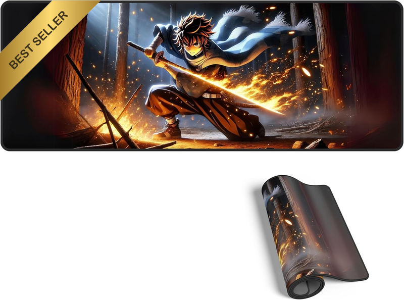 Anime Blaze Ronin Gaming Mouse Pad 80x30cm Large Non-Slip Stitched Edge Desk Mat