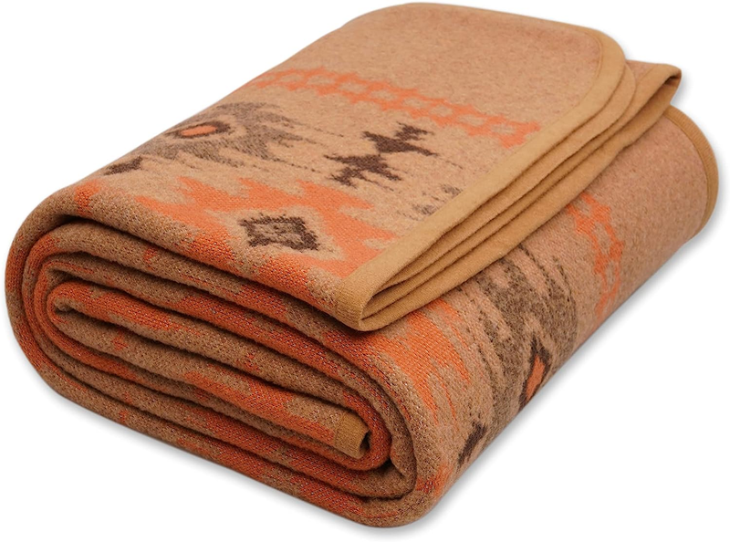 Merino Wool Blanket - 87X63 Warm Thick Washable Large Bed Co